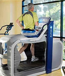 Man on Alter G  treadmill
